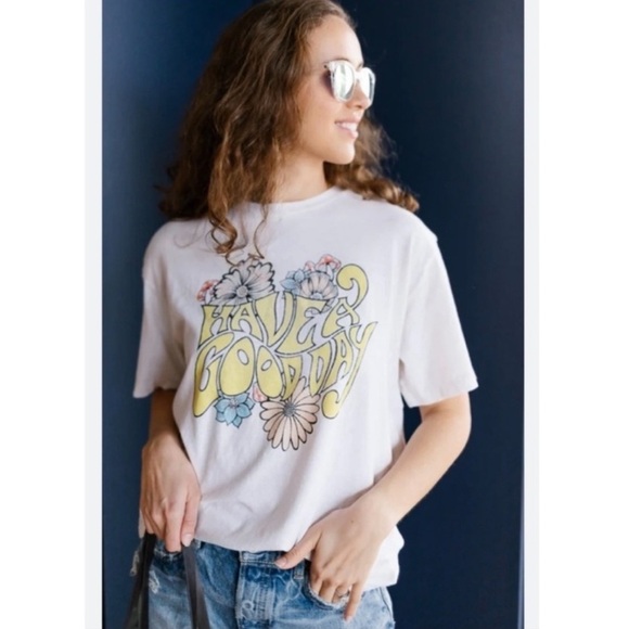 Re/Done 90’s Have a Good Day Easy Tee Shirt- XS,S - Picture 1 of 6